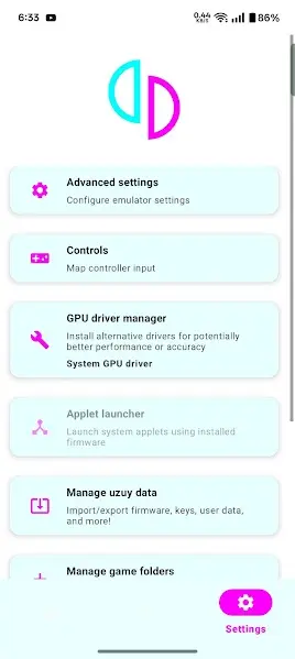 Screenshot of Uzuy Nintendo Emulator